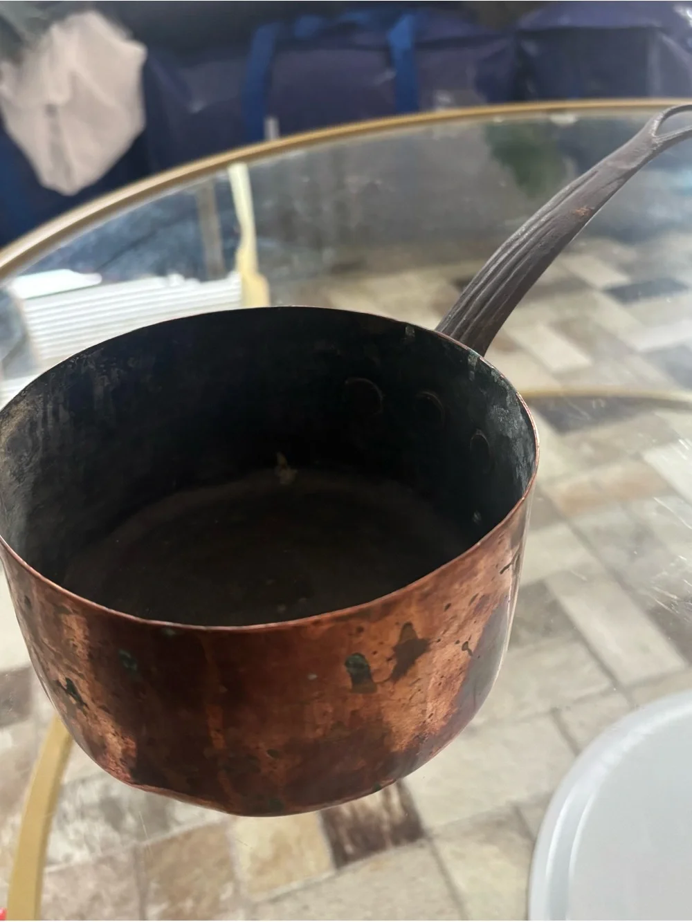 6” Copper Saucepan with Long Handle - Copper Finish